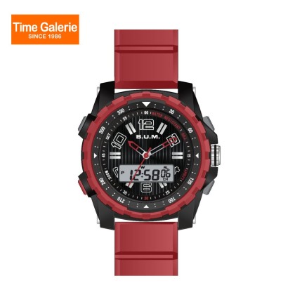 BUM Men BUMWB96508 Analog Digital Sports Red Strap Watch BUM Men BUMWB96508 Analog Digital Sports Red Strap Watch